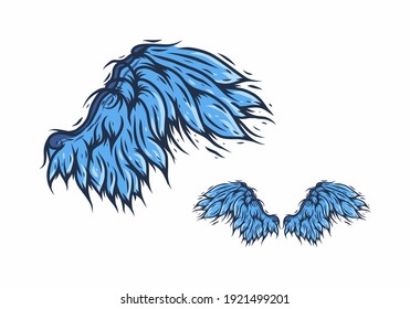 Diseño del dibujo de las alas azules