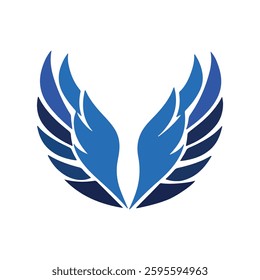 Blue Wings Logo Design Creative Symbolic