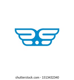 Blue Wings Logo Design Template