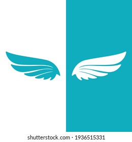 blue wings logo symbol icon vector illustration template on white background . 