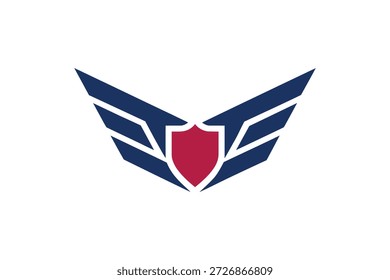 Blue Wings Red Shield Emblem protection security