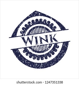 Blue Wink distress rubber seal with grunge texture