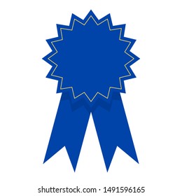 blue winner award ribbons isolated on white background. vector illustration