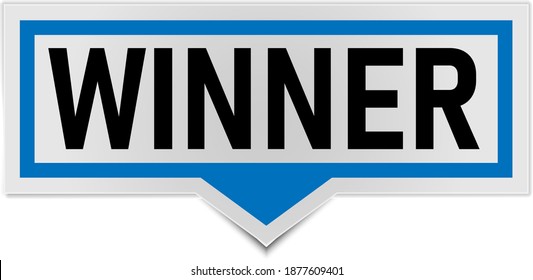 blue winner sticker. winner square isolated sign. winner tag speech Bubble