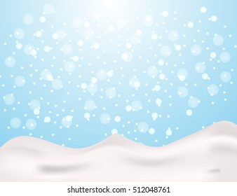 blue winter abstract background. Christmas background with snowflakes. Vector.