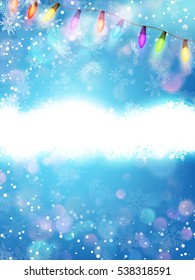 Blue winter abstract background. Christmas background with snowflakes. EPS 10 vector file included