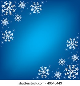 Blue Winter background.  Colorful vector Illustration.