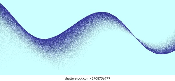 Blue winter background with dots like snow. Happy Christmas illustration with waves.