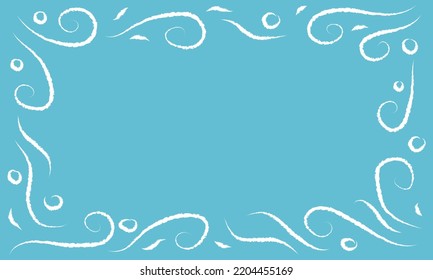Fondo de invierno azul con motivos helados alrededor del perímetro. ilustración vectorial