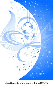 Blue winter background with snowflakes