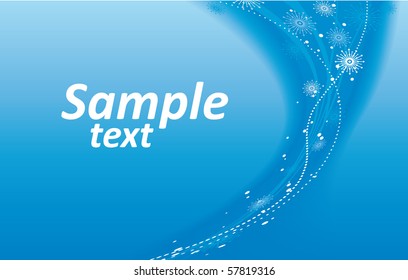 Blue winter background with snowflakes