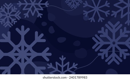 Fondo de invierno azul con copos de nieve. Utilice este diseño para hacer postales, carteles, banner, papel pintado, fondo de fondo o cualquier otra cosa.