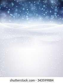 Blue winter background with snowflakes. Vector illustration.