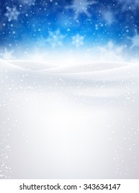 Blue winter background with snowflakes. Vector illustration.