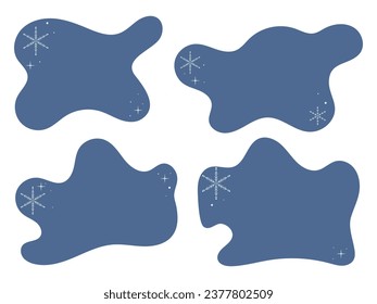 Fondo de invierno azul con espacio para textos y copos de nieve. Plantillas de resumen de vectores