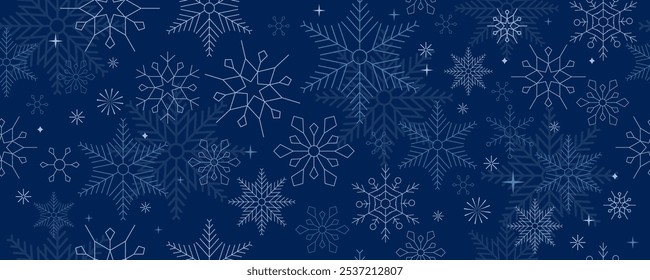 blauer Winter-Banner-Hintergrund mit Schneeflocke für horizontales Design