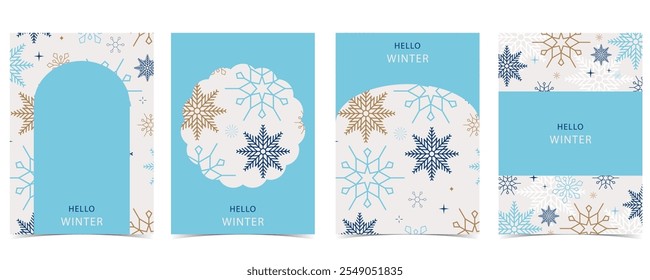 Fondo azul del Anuncio del invierno con el copo de nieve para el diseño de la Vertical A4