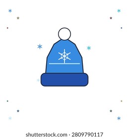 Blue winter beanie with snowflake