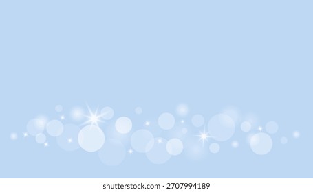 Diseño de fondo bokeh de invierno azul con luces borrosas y destellos de vacaciones. Copiar espacio. Perfecto para proyectos de diseño de invierno, Navidades o año Nuevo. Ilustración vectorial.