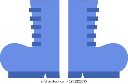 Blue winter boots, illustration, vector on white background.