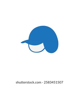 Blue winter cap vector illustration on white background. Winter season fashion accessory