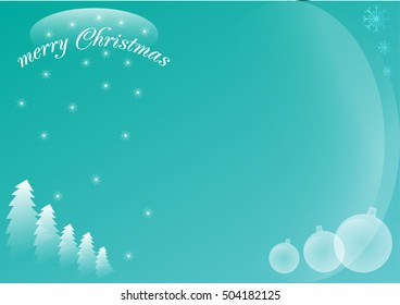 blue winter Christmas card with christmas tree and text