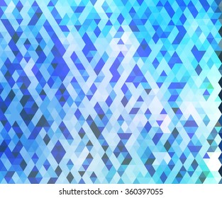 Blue winter or cold styled abstract triangles background.