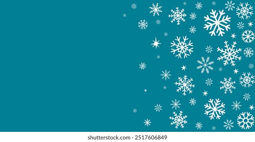 blue winter decorative background with snowflakes