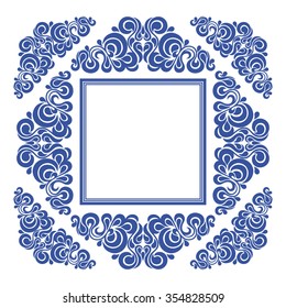 blue winter decorative element to cards, invitations, postcards.square template. vector illustration