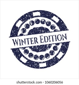 Blue Winter Edition distress rubber stamp