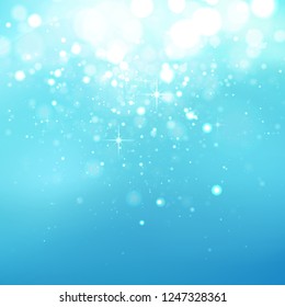 Blue Winter Glitter Background
