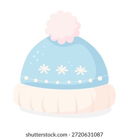 Sombrero de invierno azul acogedor Clima frío Ilustración