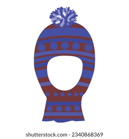 Blue winter hat icon cartoon vector. Cold clothes. Weather knit