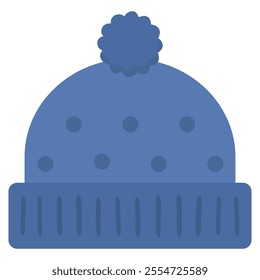 Blue winter hat icon vector isolated on white background.