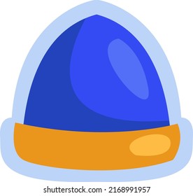 Blue winter hat, illustration, vector on a white background.