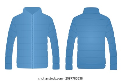 Blue  winter jacket. vector illustration