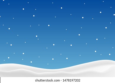 Blue winter landscape. Happy new year background. Vector