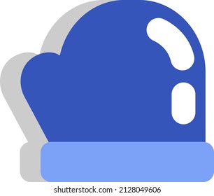 Blue winter mitten, illustration, vector on a white background.