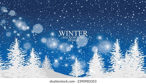 Blue winter night style background design.