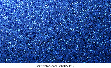 Blue winter pattern with detailed glittering texture. Horizontal Christmas and New Year art banner, poster template. Vector Illustration.