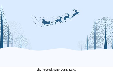 Blue Winter Postcard And Fir Tree, Vector Illustration