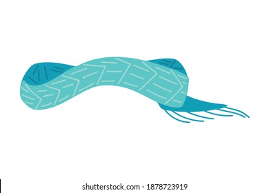 blue winter scarf warm clothes accessory icon vector illustration