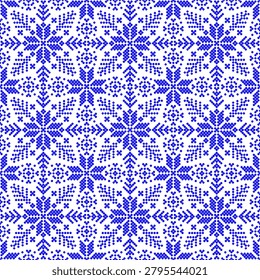 Blue winter seamless pattern design on a white background