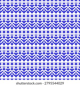 Blue winter seamless pattern design with abstract trees on a white background