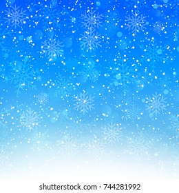 Blue winter snowflake background - stock vector