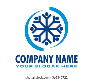 blue winter snowflake image logo