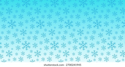Plano de fundo azul do padrão do floco de neve do inverno com flocos de neve flutuantes para o projeto do feriado festivo
