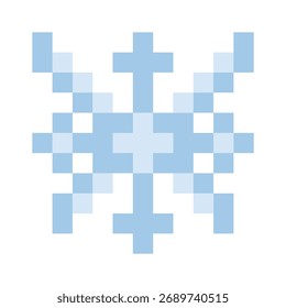 Blue Winter Schneeflocke Pixel Art