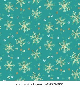 Blaue Winter Schneeflocken nahtloses Muster