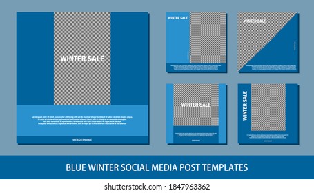 Blue winter social media post represent the winter season, suitable for social media posts, promotion, marketing and many more. The templates can be resized according to your needs.